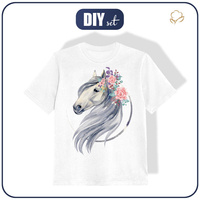 KID’S T-SHIRT - HORSE pat. 2 - Single Jersey (104/110)