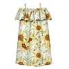 Bardot neckline dress (LILI) - PASTEL SUNFLOWERS PAT. 3 - sewing set - 110-116
