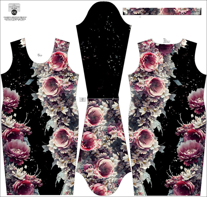 SUKIENKA OŁÓWKOWA (ALISA) - VINTAGE FLOWERS WZ. 5 - zestaw do uszycia XXL