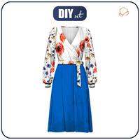 WRAP MIDI DRESS (BIANCA) - FIELD FLOWERS wz.2 - sewing set