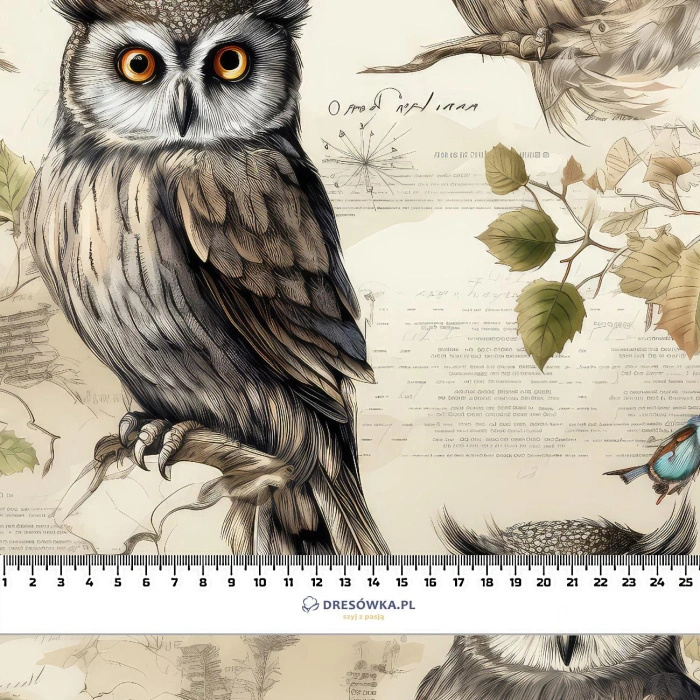 PASTEL BIRDS WZ. 4 (SOVY) - lehký, česaný úplet