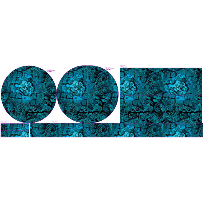 DECORATIVE CUSHION - LACE BUTTERFLIES / blue - sewing set