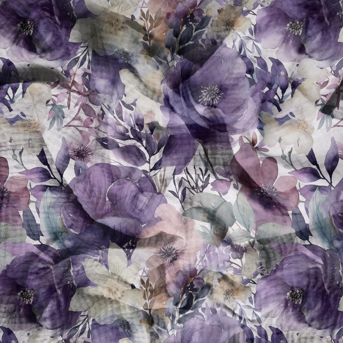 FLOWERS WZ.51 - Muślin bawełniany