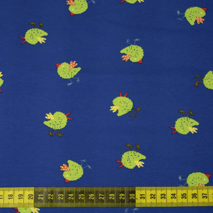 GREEN BIRDS / blue - single jersey