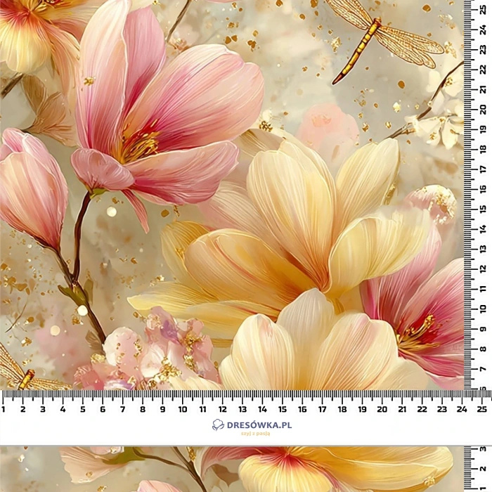 MAGNOLIA FLOWERS - Minky plyš