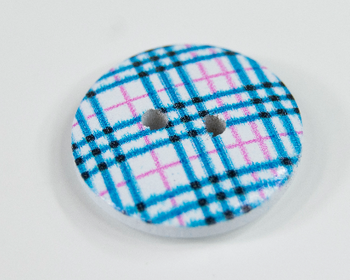 Wooden STRIPES Button - BLUE