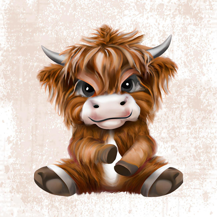 BABY BULL - panel (60cm x 50cm) Waterproof woven fabric