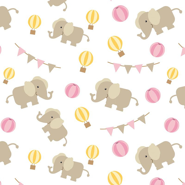 LITTLE ELEPHANTS (ANIMAL GARDEN) - single jersey with elastane 