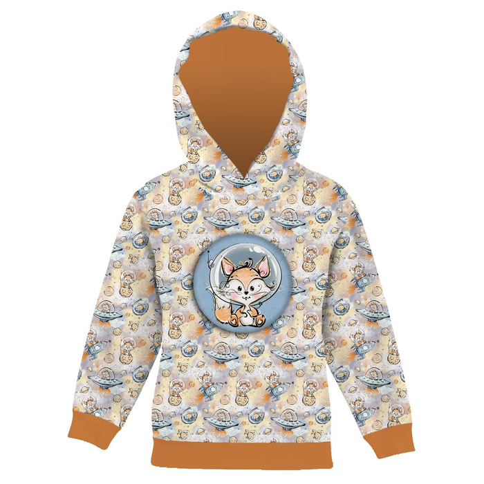 KID'S HOODIE (ALEX) - SPACE CUTIES pat. 13 (CUTIES IN THE SPACE) - looped knit fabric (98/104)