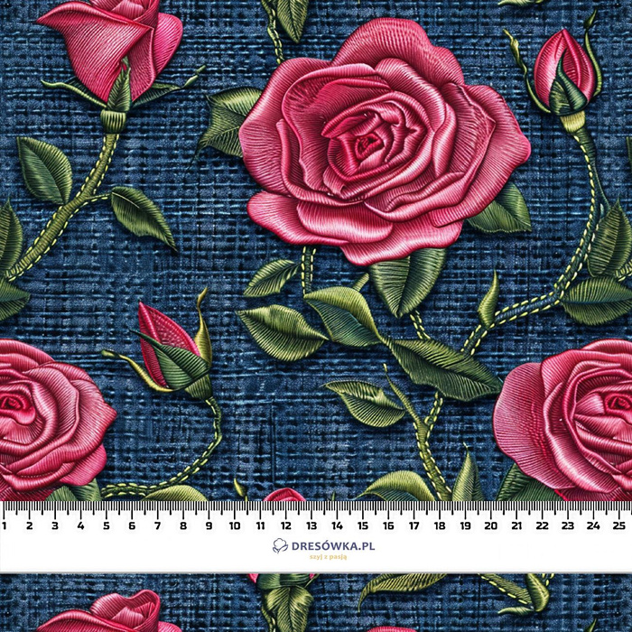 FLOWERS 3D WZ. 10 - dzianina drapana z elastanem ITY