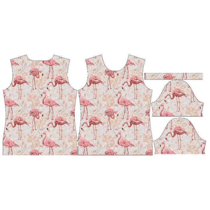 WOMEN’S T-SHIRT - FLAMINGOS AND TWIGS - single jersey XL