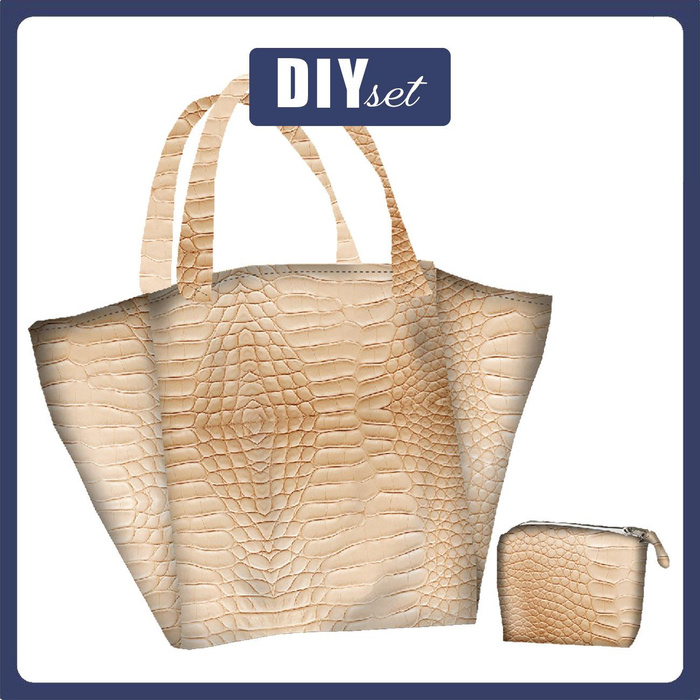 XL Tasche mit Utensilientasche 2 in 1 - LEATHER PATTERN MS.20 - Nähset