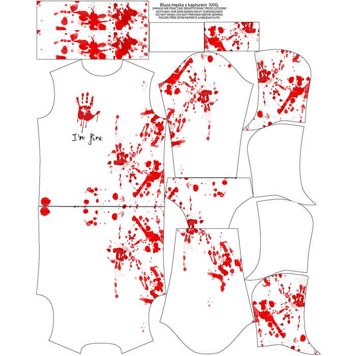 PÁNSKÁ MIKINA S KAPUCÍ (COLORADO) - I'M FINE - SADA ŠITÍ M