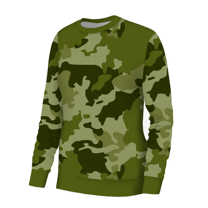 BASIC DAMEN SWEATSHIRT (HANA) - CAMOUFLAGE M. 3 / olive - Sommersweat - XS