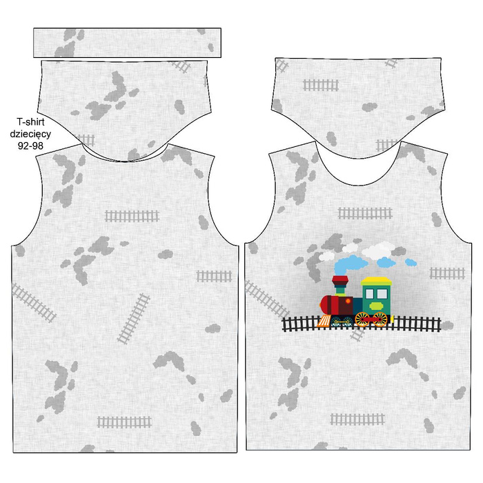 KINDER T-SHIRT- LOKOMOTIVE / acid (grau) - Single Jersey (92/98)