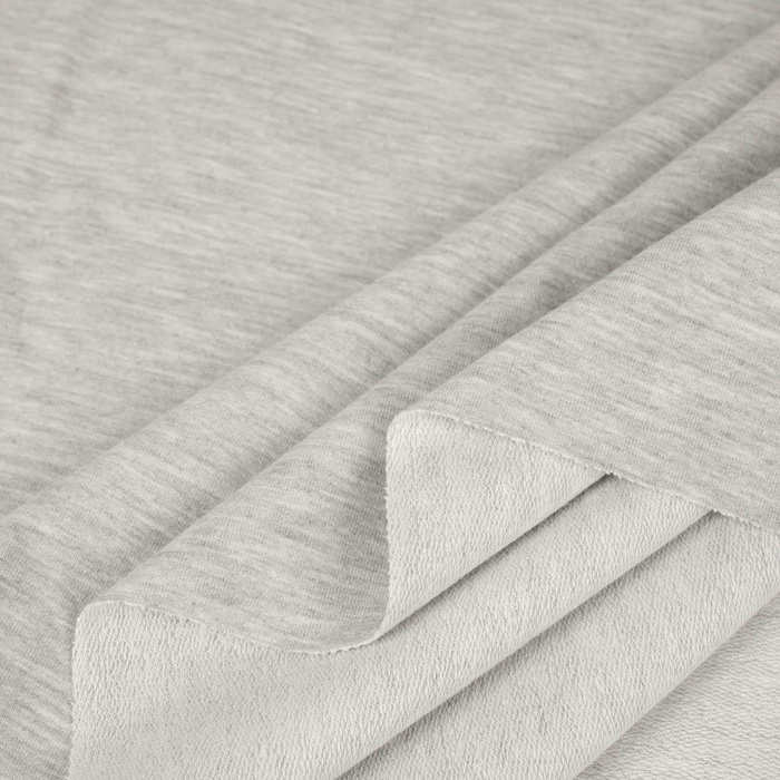 D-20 MELANGE LIGHT GRAY - looped knitwear with elastan 