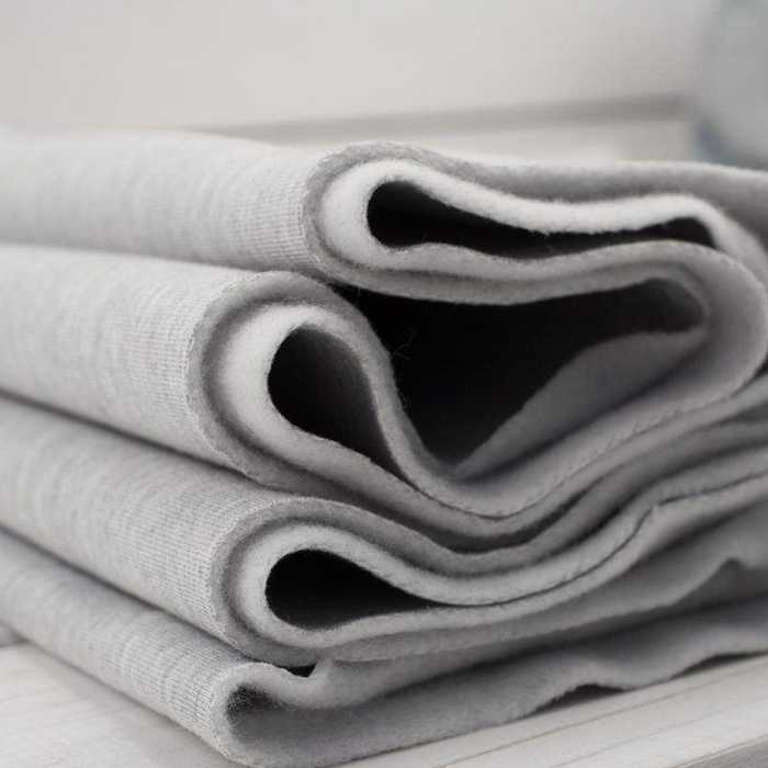 D-20 MELANGE LIGHT GRAY - thick brushed sweatshirt D300