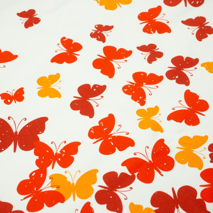 BUTTERFLIES AURORA RED - panel looped knit 