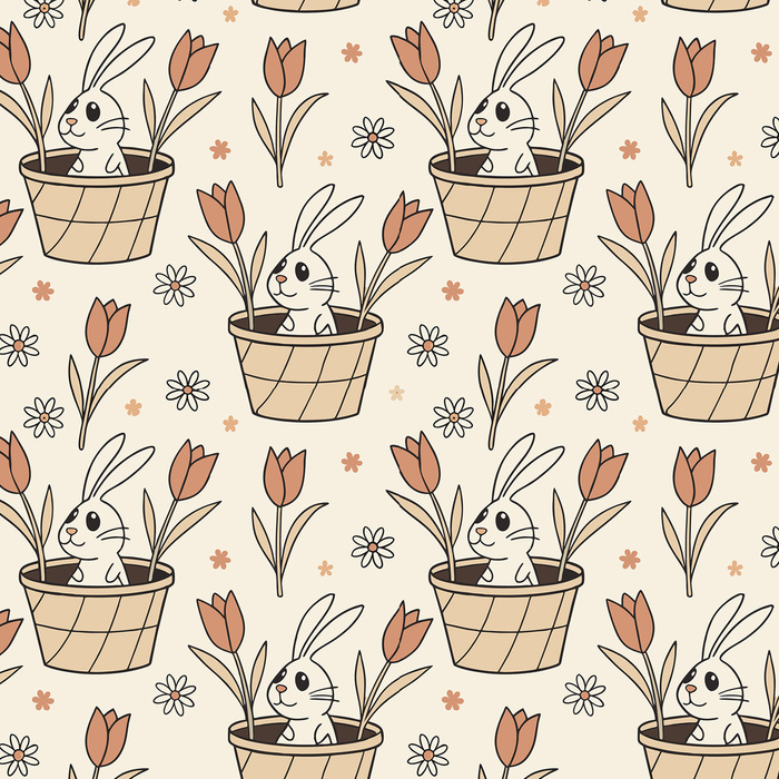 HAPPY BUNNY WZ. 3 - Linen 100%