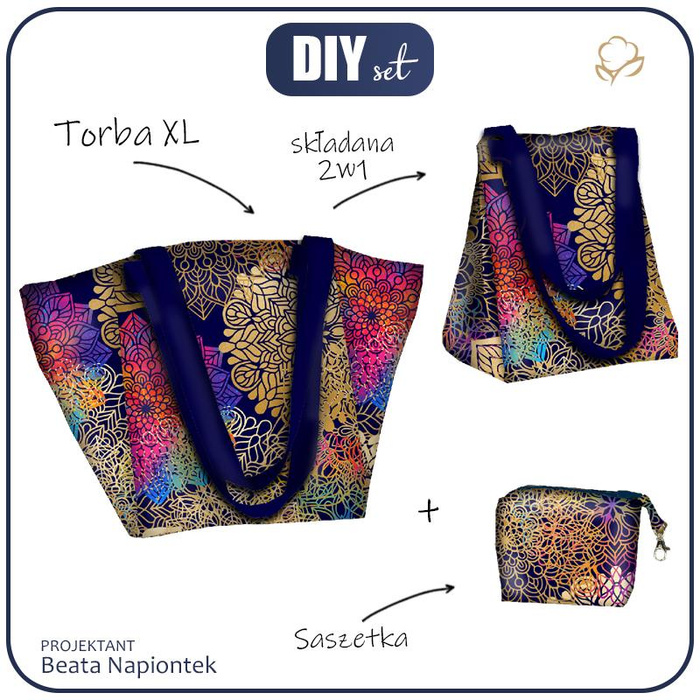 XL bag with in-bag pouch 2 in 1 - MANDALA pat. 2 - sewing set