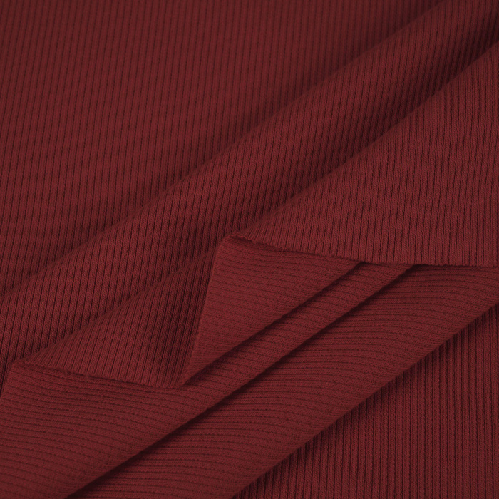 Rib Jersey fabric Unicolour - MAROON (D-31)