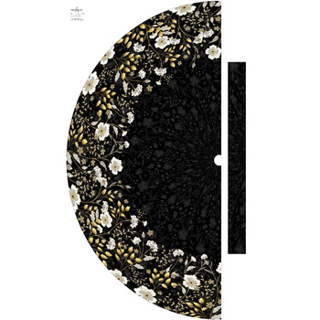 FLOWERS (pattern no. 8) / black - skirt panel "MAXI"