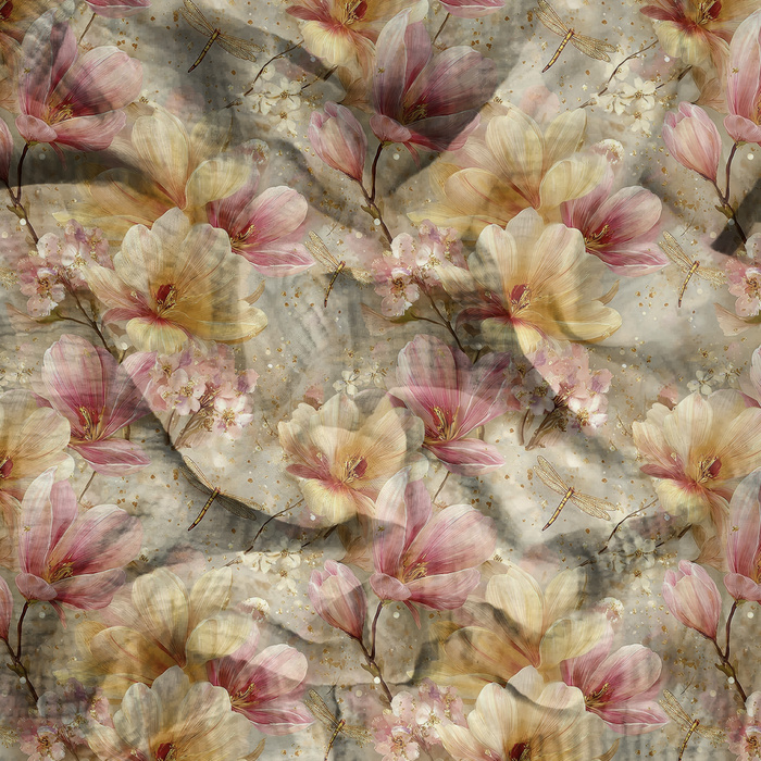 MAGNOLIA FLOWERS - Muślin bawełniany