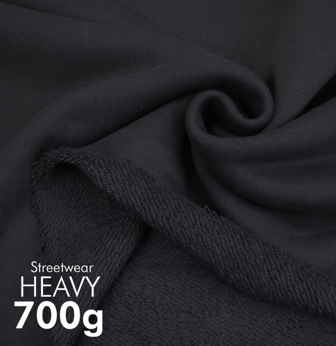Diagonal-French Terry / HEAVY 700g - SCHWARZ