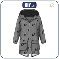 MEN'S PARKA (TOM) - WOLF / NIGHT CALL / grey - sewing set S