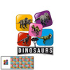 DINO TILES PAT. 2 / pink - PANORAMIC PANEL (60 x 155cm)