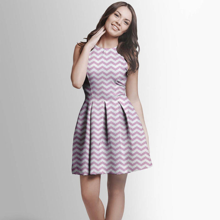 ZIGZAGS / rose quartz - Nylon fabric Pumi