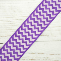 Ripsband mit Zickzack 25mm - violett (PLUM)