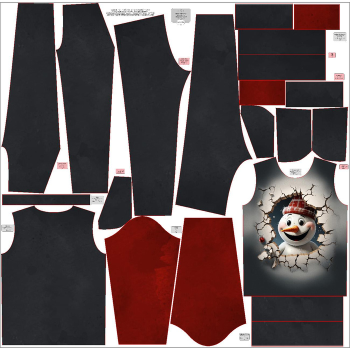 Children's tracksuit (MILAN) - HAPPY SNOWMAN - sewing set (98/104)