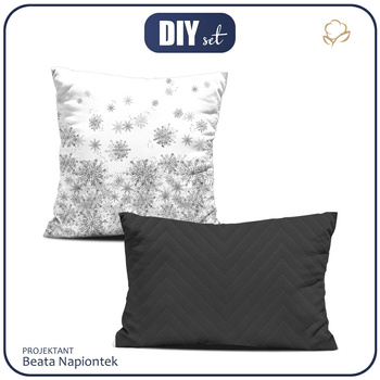 DECORATIVE PILOWS - GREY SNOWFLAKES