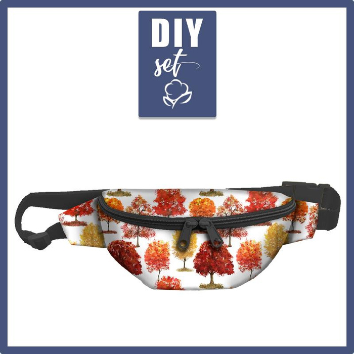 HÜFTTASCHE - HERBSTBÄUME / weiß (KÜRBISGARTEN) - groß