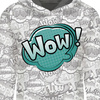 BLUZA DAMSKA (POLA) CLASSIC Z KAPTUREM - KOMIKS / wow (miętowy) - dzianina pętelkowa - M