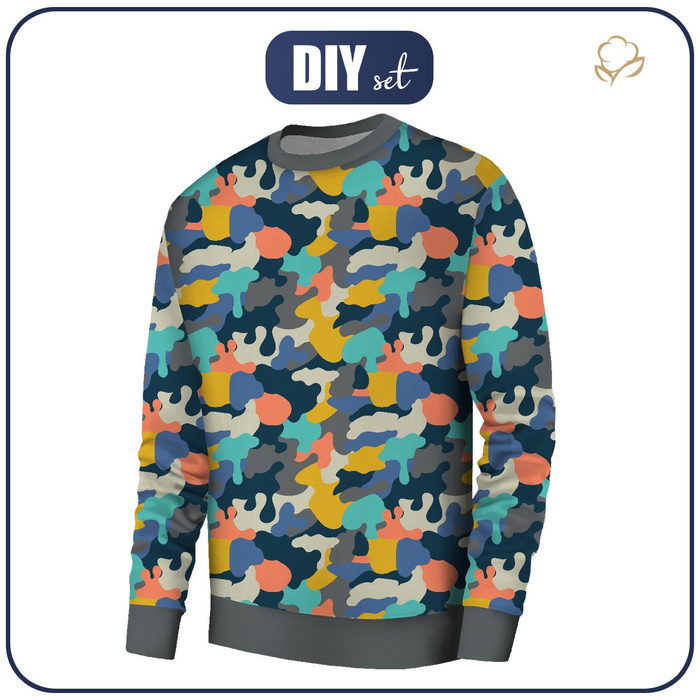 MEN’S SWEATSHIRT (OREGON) BASIC - CAMOUFLAGE COLORFUL pat. 2 - sewing set L