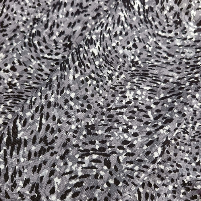 Viskózový krep - ABSTRACT ANIMAL PRINT / šedý