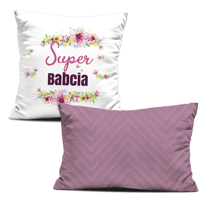 DECORATIVE PILOWS - SUPER BABCIA / pink