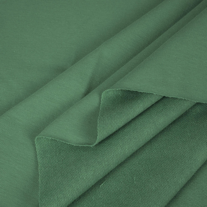 D-068 DARK GREEN- looped knitwear with elastan 