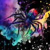 WATERCOLOR SPIDER - Panel (75cm x 80cm) SINGLE JERSEY ITY