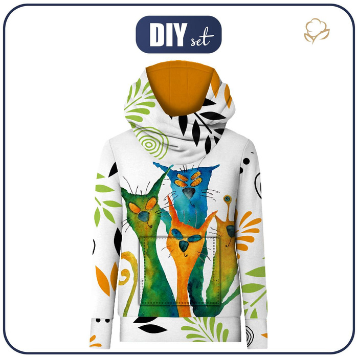 UNISEX HOODIE (HYDRA) - ALIEN CATS - Nähset (134/140)
