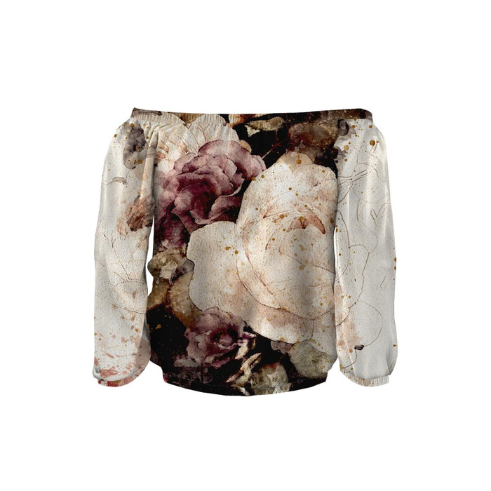 Carmenausschnitt Bluse (SOFIA) - WATERCOLOR FLOWERS MS. 4 - Nähset L