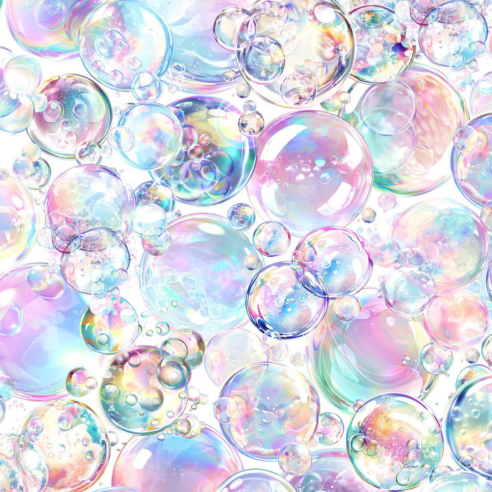 RAINBOW BUBBLES - Viskose Jersey