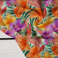 FLOWERS PAPAYA ORANGE WZ. 11 - Krep