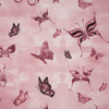 BUTTERFLIES (GLITTER BUTTERFLIES) / CAMOUFLAGE pat. 2 (rose quartz) - Cotton woven fabric