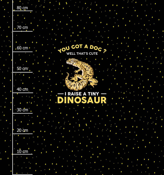 TINY DINOSAUR / černá - panel (75cm x 80cm)