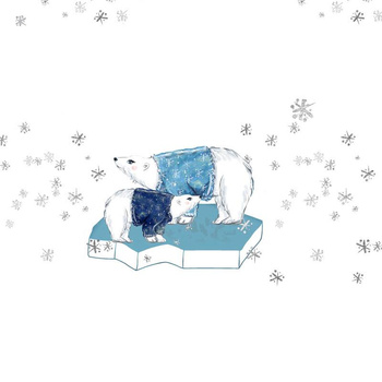 WHITE BEAR ON ICE FLOE (ENCHANTED WINTER) - panel panoramic