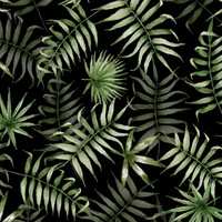 TROPISCHE BLÄTTER Ms. 3 / schwarz (JUNGLE) - Krepp