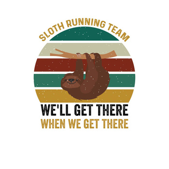 SLOTH RUNNING TEAM / white - panel (75cm x 80cm)